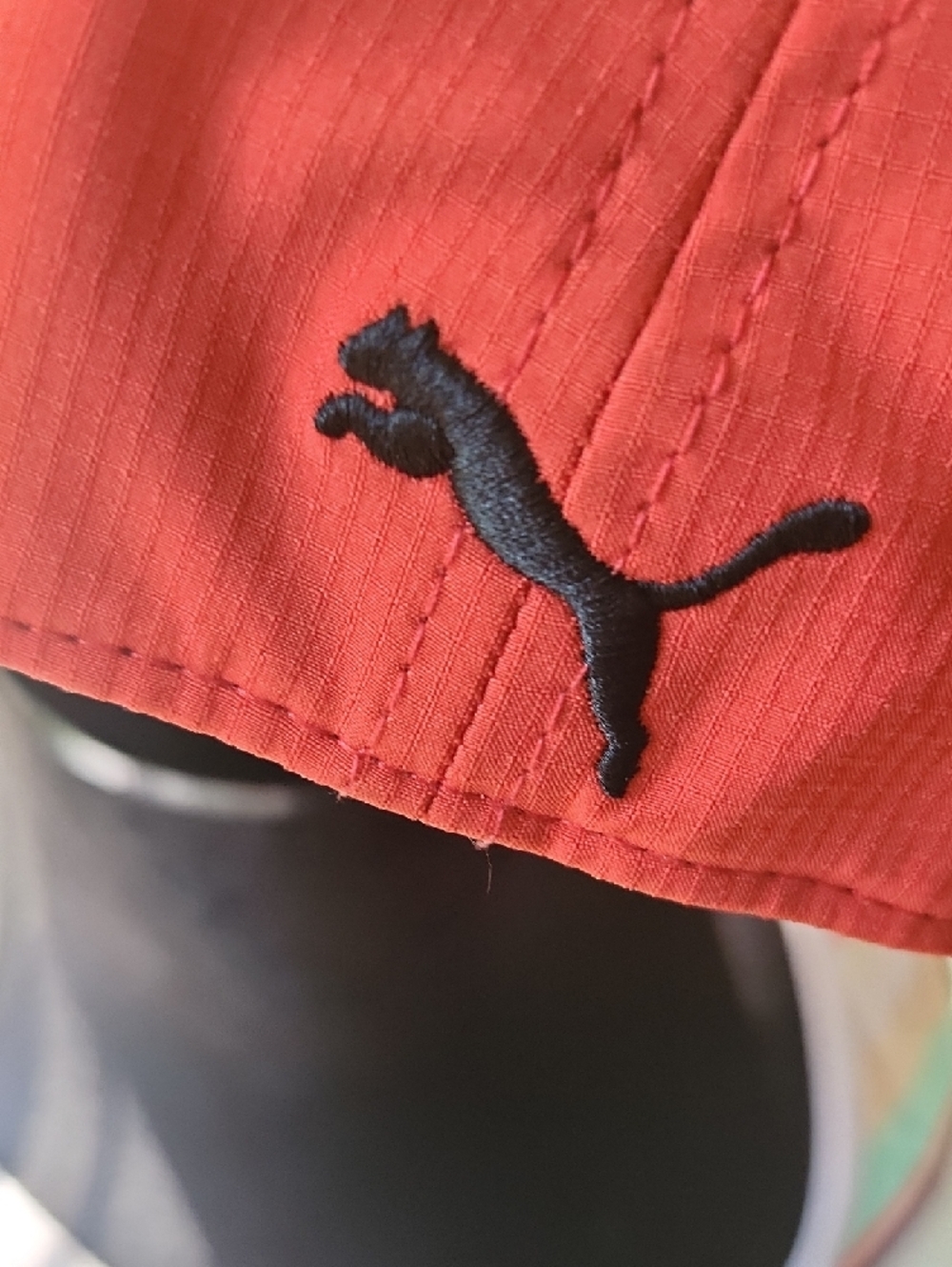 Puma Red Baseball Cap with Black Puma Logo - Picture 3 of 3